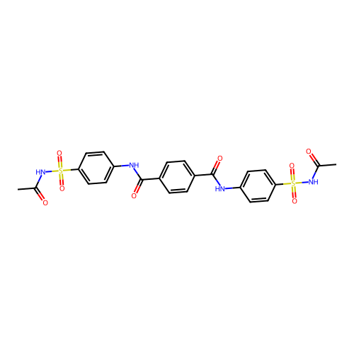 N,N'-bis[4-(acetylsulfamoyl)phenyl]benzene-1,4-dicarboxamide structure
