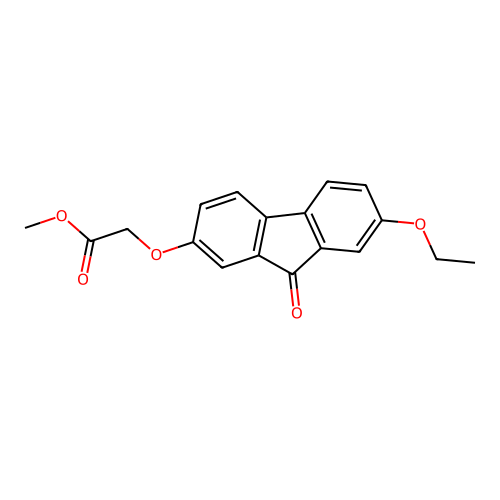(7-Ethoxy-9-oxo-9H-fluoren-2-yloxy)-acetic acid, methyl ester structure