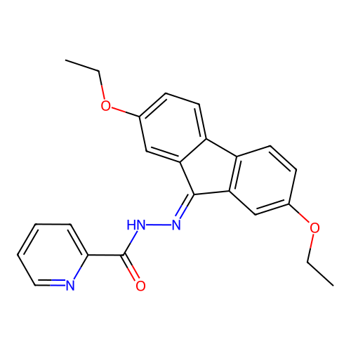 N'-(2,7-diethoxy-9H-fluoren-9-ylidene)pyridine-2-carbohydrazide structure