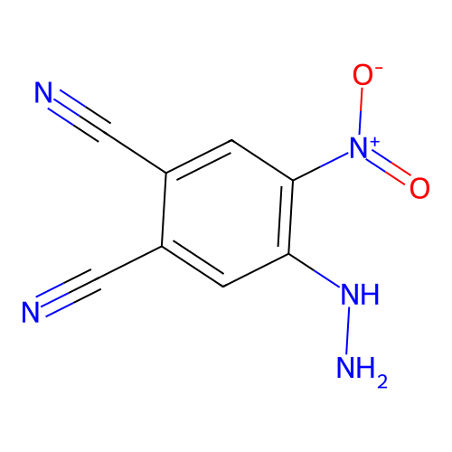 4-Hydrazinyl-5-nitrobenzene-1,2-dicarbonitrile structure