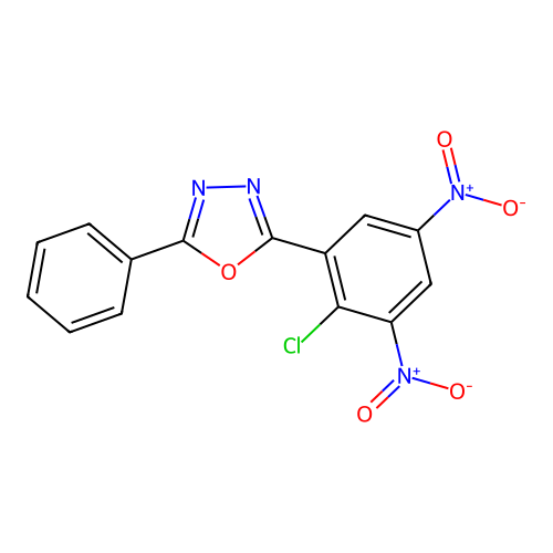 2-(2-Chloro-3,5-dinitrophenyl)-5-phenyl-1,3,4-oxadiazole structure