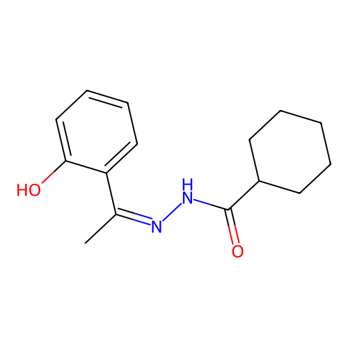 N-[1-(2-hydroxyphenyl)ethylideneamino]cyclohexanecarboxamide structure