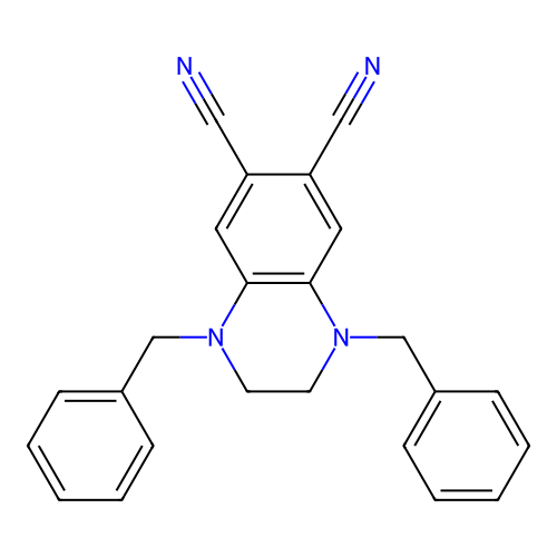 1,4-Dibenzyl-1,2,3,4-tetrahydroquinoxaline-6,7-dicarbonitrile structure