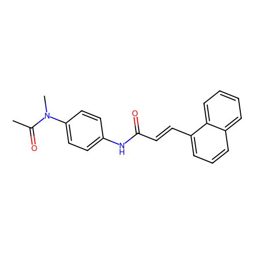 N-{4-[acetyl(methyl)amino]phenyl}-3-(1-naphthyl)acrylamide structure