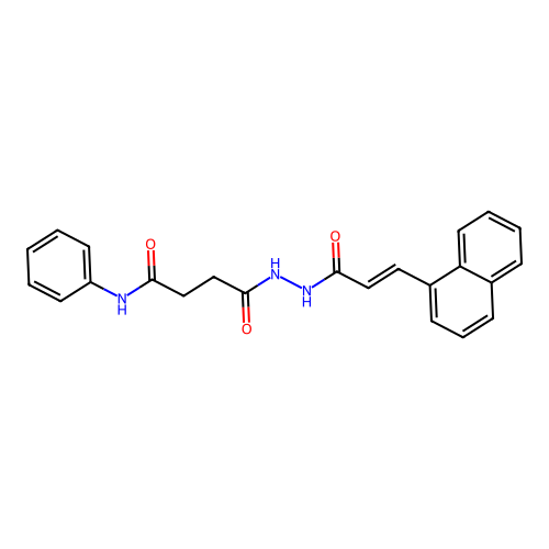 4-{2-[(2E)-3-(naphthalen-1-yl)prop-2-enoyl]hydrazinyl}-4-oxo-N-phenylbutanamide structure