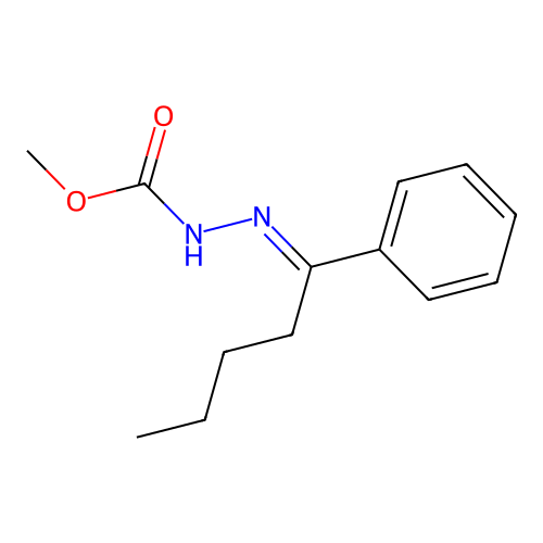 methyl (2E)-2-(1-phenylpentylidene)hydrazinecarboxylate structure