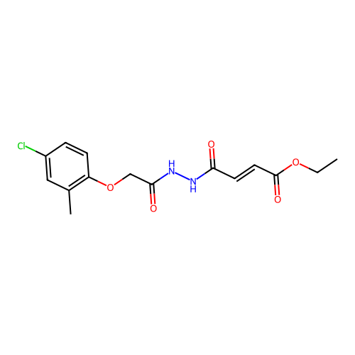 Ethyl 4-{2-[(4-chloro-2-methylphenoxy)acetyl]hydrazino}-4-oxo-2-butenoate structure