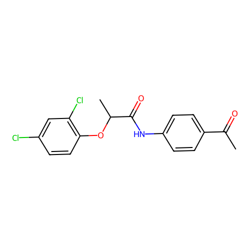 N-(4-acetylphenyl)-2-(2,4-dichlorophenoxy)propanamide structure