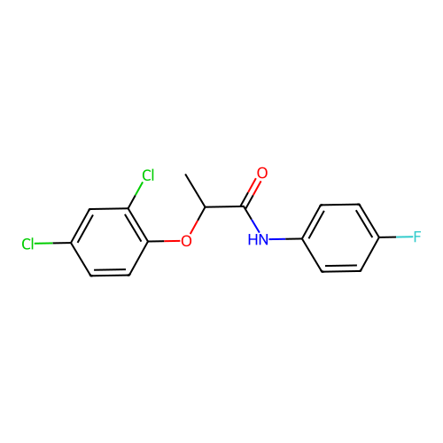 2-(2,4-dichlorophenoxy)-N-(4-fluorophenyl)propanamide structure