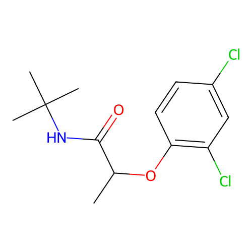 N-tert-butyl-2-(2,4-dichlorophenoxy)propanamide structure