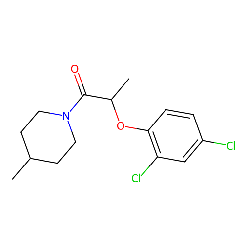 2-(2,4-Dichlorophenoxy)-1-(4-methylpiperidin-1-yl)propan-1-one structure