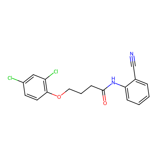 N-(2-cyanophenyl)-4-(2,4-dichlorophenoxy)butanamide structure