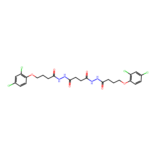 N'~1~,N'~4~-bis[4-(2,4-dichlorophenoxy)butanoyl]butanedihydrazide structure