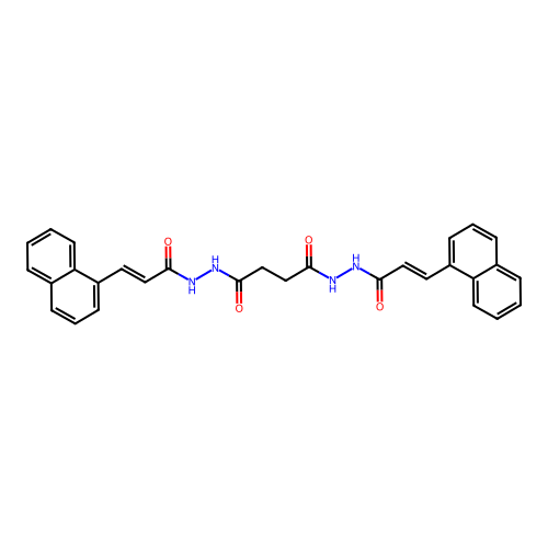 N'1,N'4-bis[3-(1-naphthyl)acryloyl]succinohydrazide structure