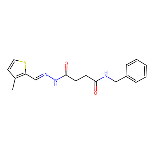 N-benzyl-4-{2-[(3-methyl-2-thienyl)methylene]hydrazino}-4-oxobutanamide structure