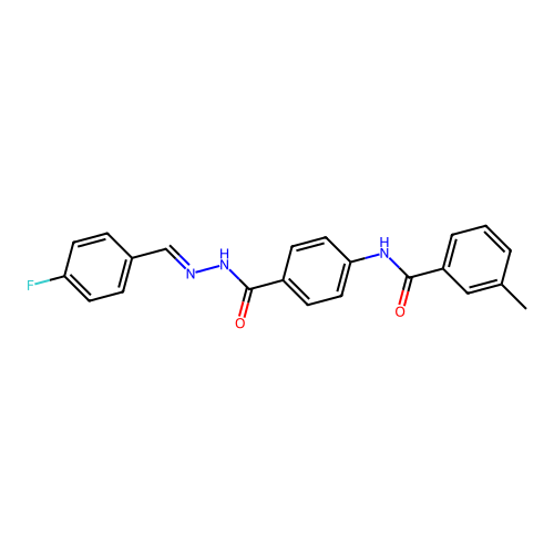N-(4-{[(2E)-2-(4-fluorobenzylidene)hydrazinyl]carbonyl}phenyl)-3-methylbenzamide structure