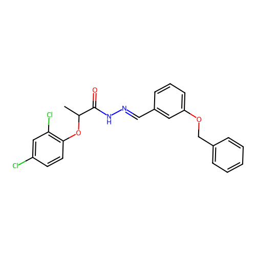 N'-(3-(Benzyloxy)benzylidene)-2-(2,4-dichlorophenoxy)propanohydrazide structure