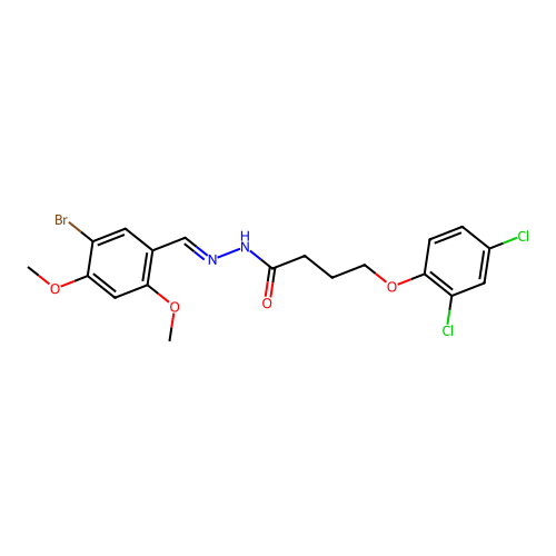 N'-(5-bromo-2,4-dimethoxybenzylidene)-4-(2,4-dichlorophenoxy)butanohydrazide structure
