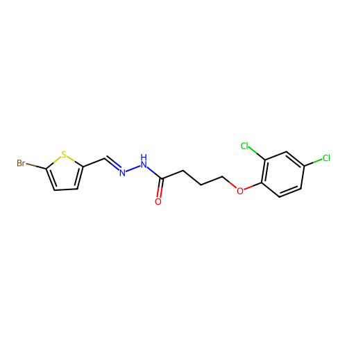 N'-[(5-bromo-2-thienyl)methylene]-4-(2,4-dichlorophenoxy)butanohydrazide structure