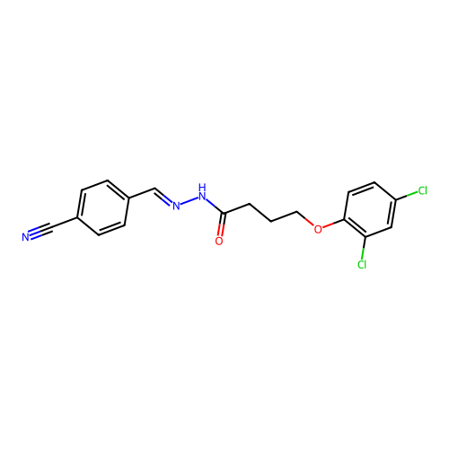 N'-[(E)-(4-cyanophenyl)methylidene]-4-(2,4-dichlorophenoxy)butanehydrazide structure