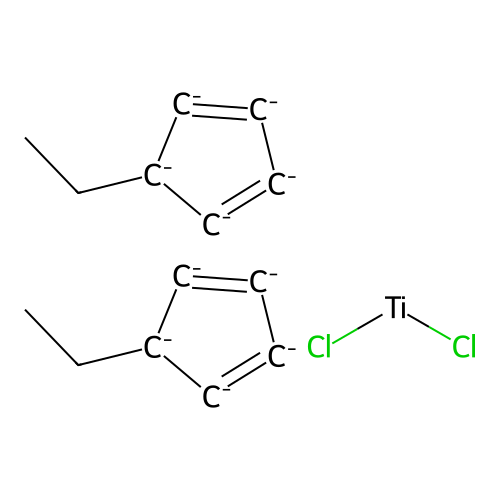 Dichlorotitanium;bis(5-ethylcyclopenta-1,3-diene) structure