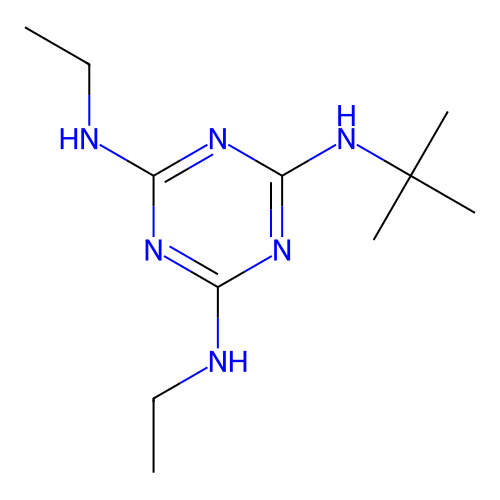 6-(tert-butylimino)-2-N,4-N-diethyl-3,6-dihydro-1,3,5-triazine-2,4-diamine structure