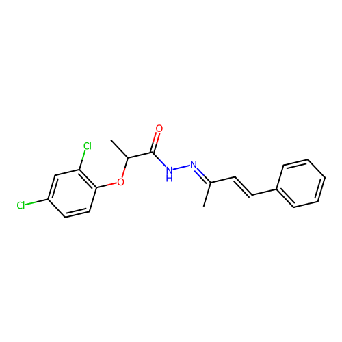 2-(2,4-dichlorophenoxy)-N'-[(2E,3E)-4-phenylbut-3-en-2-ylidene]propanehydrazide structure