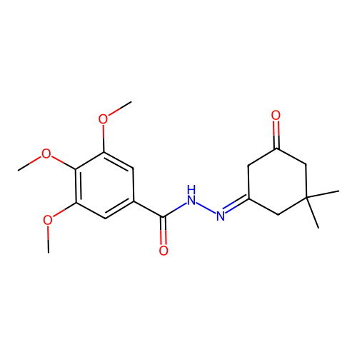 N'-[(1Z)-3,3-dimethyl-5-oxocyclohexylidene]-3,4,5-trimethoxybenzohydrazide structure