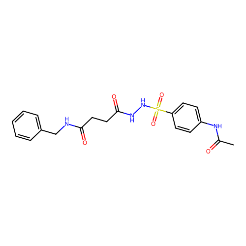 4-(2-{[4-(acetylamino)phenyl]sulfonyl}hydrazino)-N-benzyl-4-oxobutanamide structure