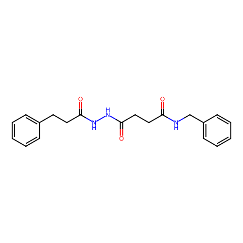 N-benzyl-4-oxo-4-[2-(3-phenylpropanoyl)hydrazino]butanamide structure