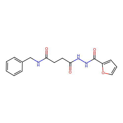 N-benzyl-4-[2-(2-furoyl)hydrazino]-4-oxobutanamide structure