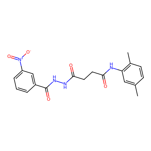 N-(2,5-dimethylphenyl)-4-(2-{3-nitrobenzoyl}hydrazino)-4-oxobutanamide structure