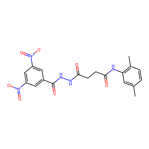 N-(2,5-dimethylphenyl)-4-[2-(3,5-dinitrobenzoyl)hydrazino]-4-oxobutanamide structure