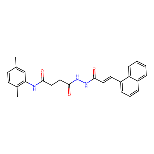 N-(2,5-dimethylphenyl)-4-{2-[3-(1-naphthyl)acryloyl]hydrazino}-4-oxobutanamide structure