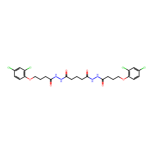 N'~1~,N'~5~-bis[4-(2,4-dichlorophenoxy)butanoyl]pentanedihydrazide structure