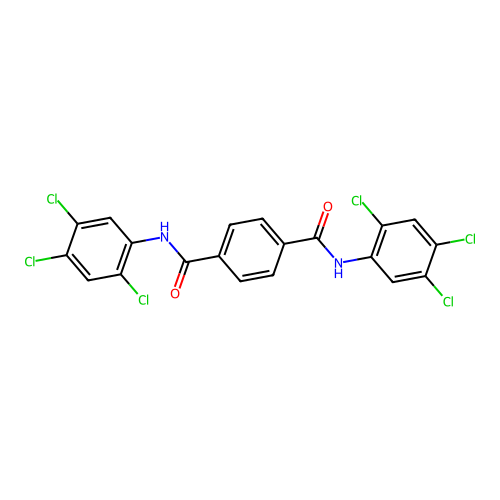 1-N,4-N-bis(2,4,5-trichlorophenyl)benzene-1,4-dicarboxamide structure