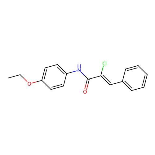(2Z)-2-chloro-N-(4-ethoxyphenyl)-3-phenylprop-2-enamide structure