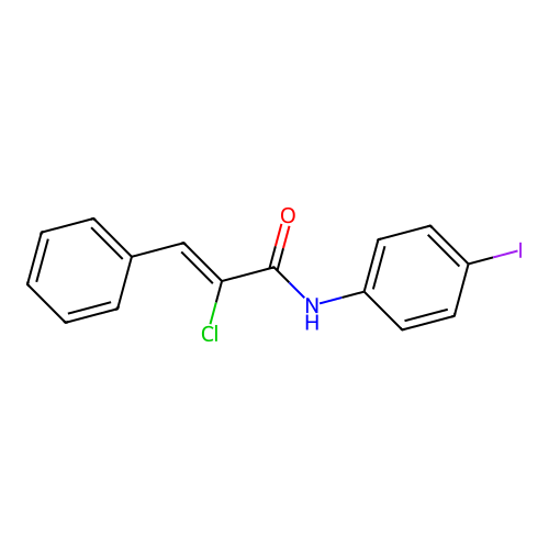 (2Z)-2-chloro-N-(4-iodophenyl)-3-phenylprop-2-enamide structure