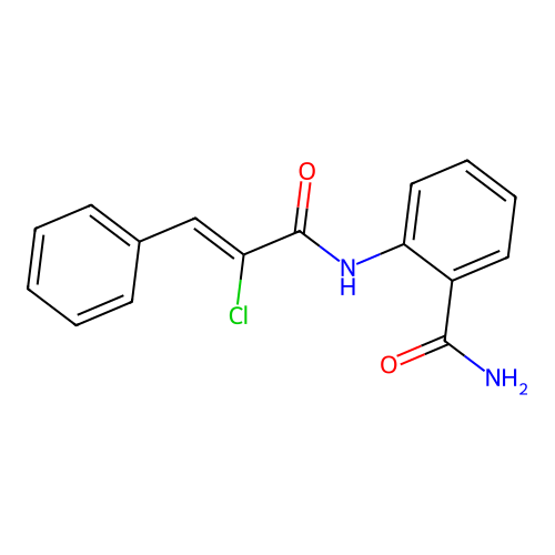 2-[(2-Chloro-3-phenylacryloyl)amino]benzamide structure