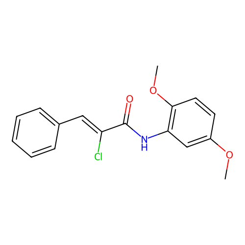 2-chloro-N-(2,5-dimethoxyphenyl)-3-phenylacrylamide structure