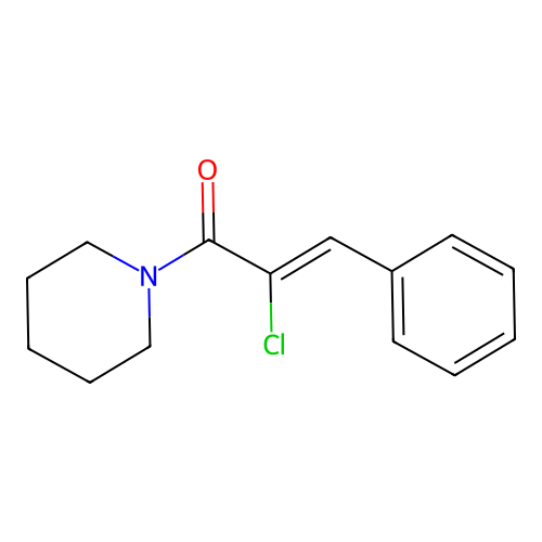 2-Chloro-3-phenyl-1-piperidin-1-ylprop-2-en-1-one structure