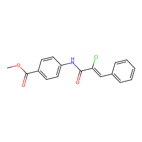 Methyl 4-[(2-chloro-3-phenylacryloyl)amino]benzoate structure