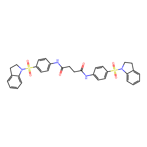 N,N'-bis[4-(2,3-dihydroindol-1-ylsulfonyl)phenyl]butanediamide structure