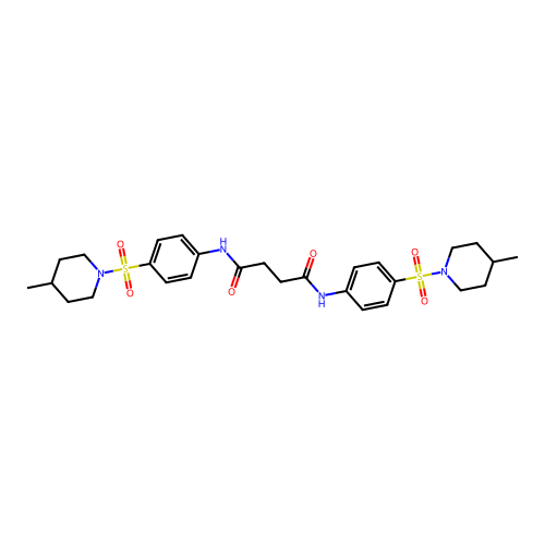 N,N'-bis[4-(4-methylpiperidin-1-yl)sulfonylphenyl]butanediamide structure