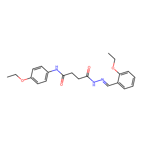 4-[2-(2-ethoxybenzylidene)hydrazino]-N-(4-ethoxyphenyl)-4-oxobutanamide structure