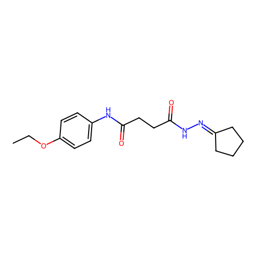 4-(2-cyclopentylidenehydrazinyl)-N-(4-ethoxyphenyl)-4-oxobutanamide structure
