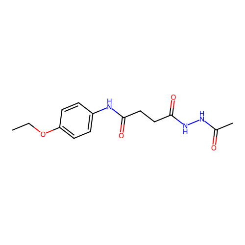 4-(2-acetylhydrazinyl)-N-(4-ethoxyphenyl)-4-oxobutanamide structure