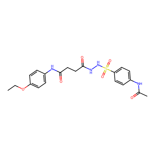 4-(2-{[4-(acetylamino)phenyl]sulfonyl}hydrazino)-N-(4-ethoxyphenyl)-4-oxobutanamide structure