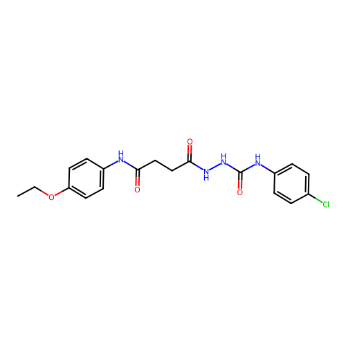 N-(4-chlorophenyl)-2-[4-(4-ethoxyanilino)-4-oxobutanoyl]hydrazinecarboxamide structure