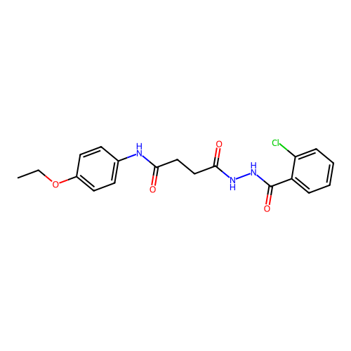 4-[2-(2-chlorobenzoyl)hydrazino]-N-(4-ethoxyphenyl)-4-oxobutanamide structure